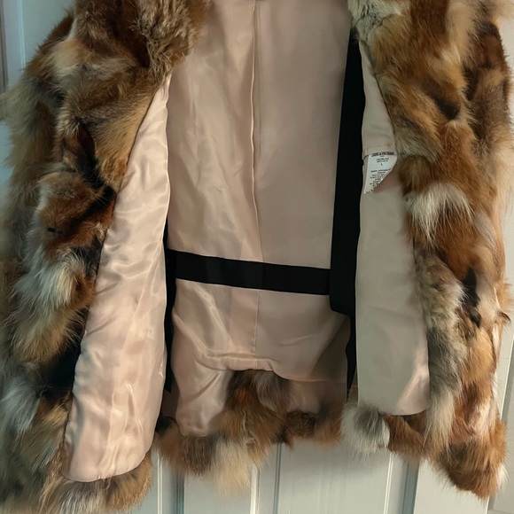 RARE Za DIG & VOLTAIRE Liam Deluxe Real Fox Fur Patchwork Jacket In Beige - Picture 7 of 9